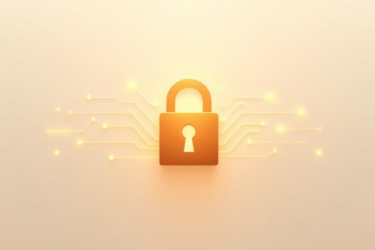 Ilustrasyon ng lock at digital data, sumisimbolo sa proteksyon ng impormasyon.